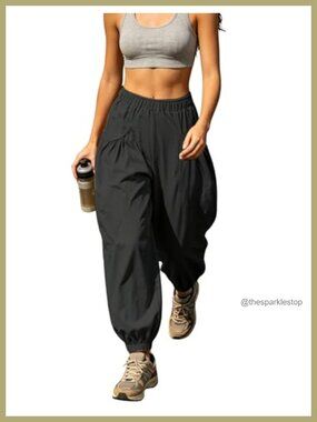 Women's High Waist Baggy Harem Pants with Pockets
